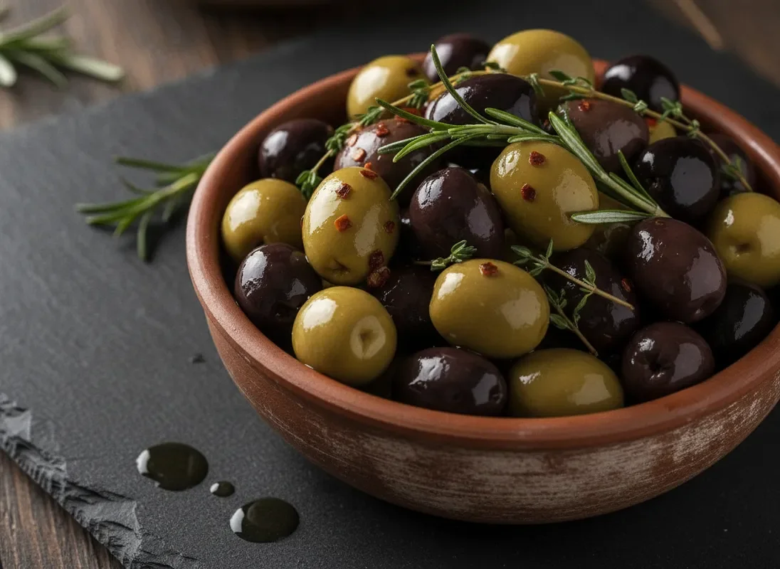 זיתים ירוקים ושחורים מגוונים